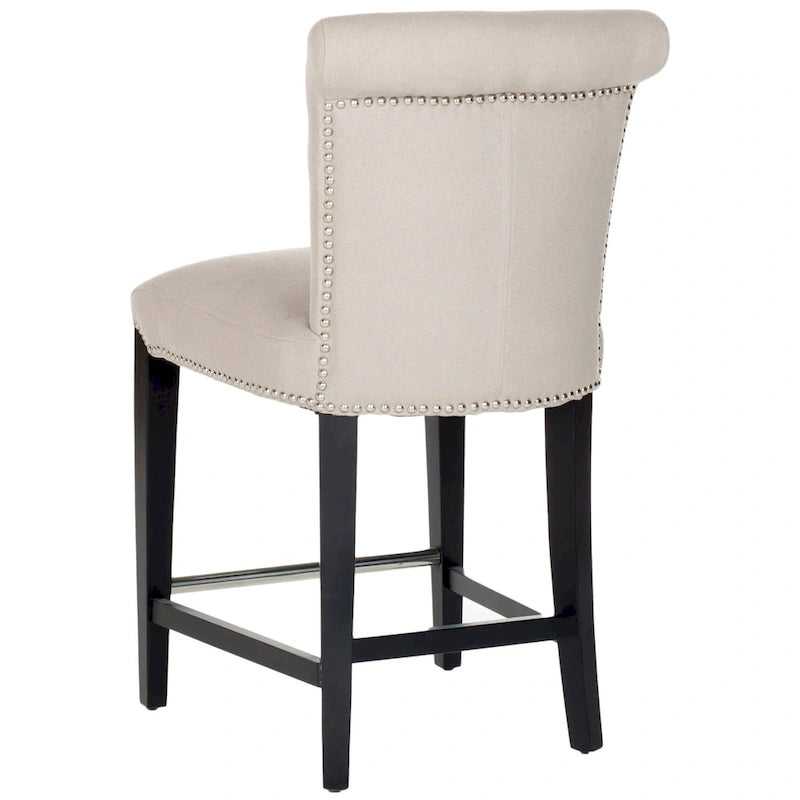 SAFAVIEH Jenelle Black Faux Leather 23-inch Counter Stool - 18.7 W x 23 D x 36.4 H - 19Wx23Dx36H