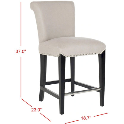 SAFAVIEH Jenelle Black Faux Leather 23-inch Counter Stool - 18.7 W x 23 D x 36.4 H - 19Wx23Dx36H