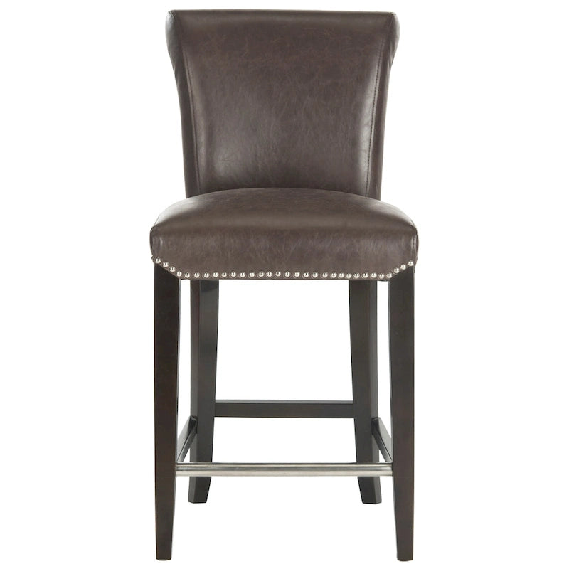 SAFAVIEH Jenelle Black Faux Leather 23-inch Counter Stool - 18.7 W x 23 D x 36.4 H - 19Wx23Dx36H