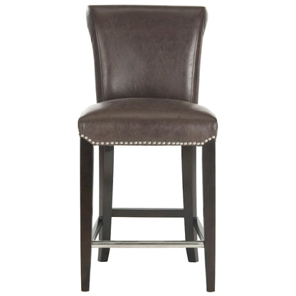 SAFAVIEH Jenelle Black Faux Leather 23-inch Counter Stool - 18.7 W x 23 D x 36.4 H - 19Wx23Dx36H