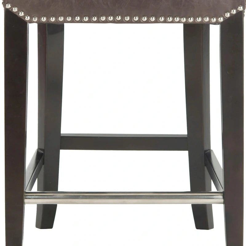 SAFAVIEH Jenelle Black Faux Leather 23-inch Counter Stool - 18.7 W x 23 D x 36.4 H - 19Wx23Dx36H