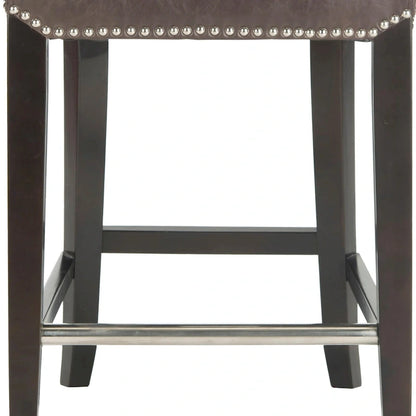 SAFAVIEH Jenelle Black Faux Leather 23-inch Counter Stool - 18.7 W x 23 D x 36.4 H - 19Wx23Dx36H