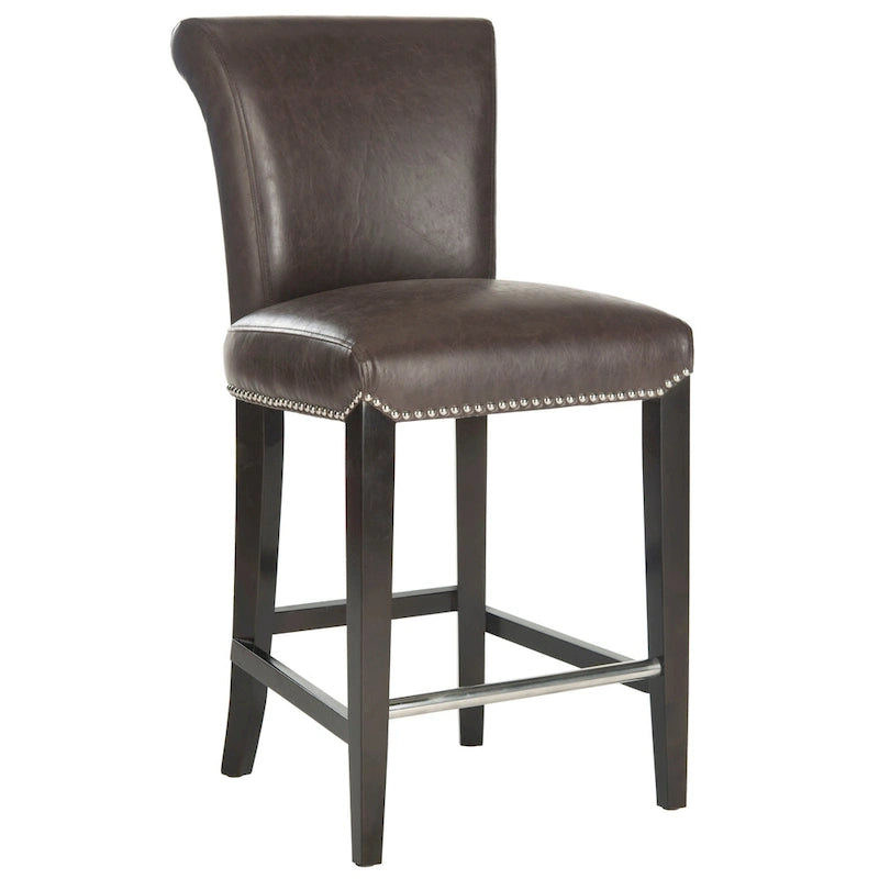 SAFAVIEH Jenelle Black Faux Leather 23-inch Counter Stool - 18.7 W x 23 D x 36.4 H - 19Wx23Dx36H