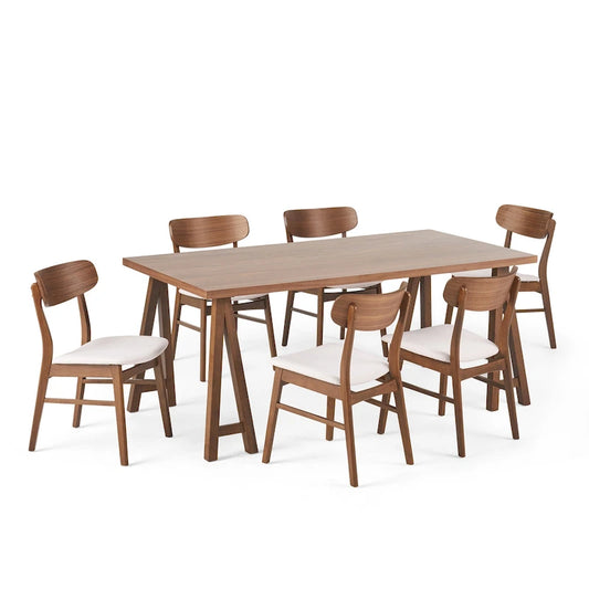 Lucious Mid-Century Modern 7 Piece Dining Set by Christopher Knight Home