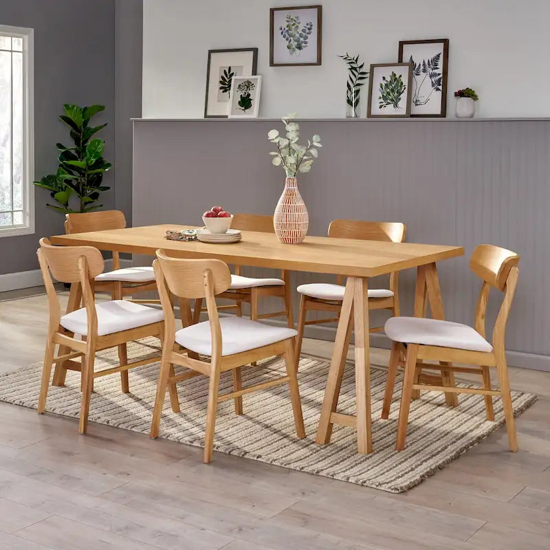 Lucious Mid-Century Modern 7 Piece Dining Set by Christopher Knight Home
