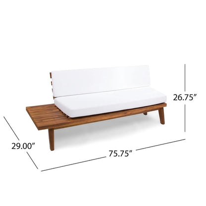 Christopher Knight Home Eulah Minimalist Wood and Fabric Left-Sided Sofa