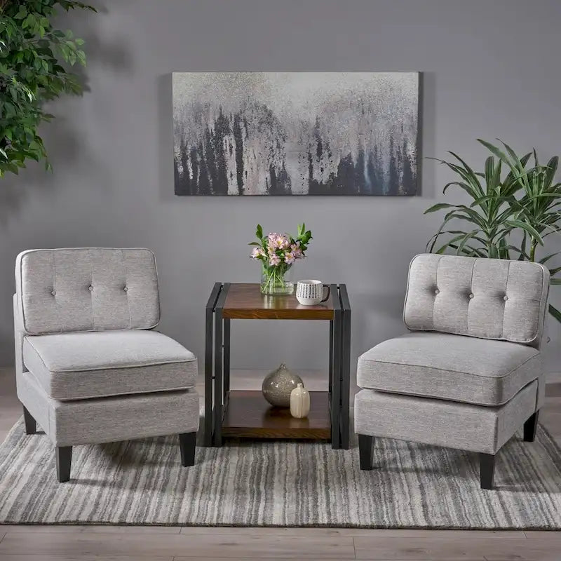 Crowningshield Fabric Slipper Chairs (Set of 2) by Christopher Knight Home