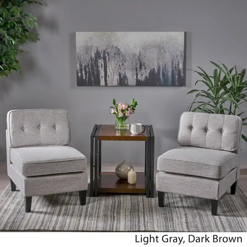 Crowningshield Fabric Slipper Chairs (Set of 2) by Christopher Knight Home