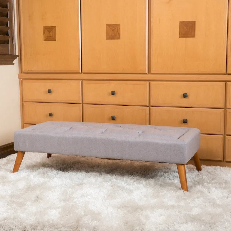 Williams Tufted Fabric Ottoman Bench by Christopher Knight Home