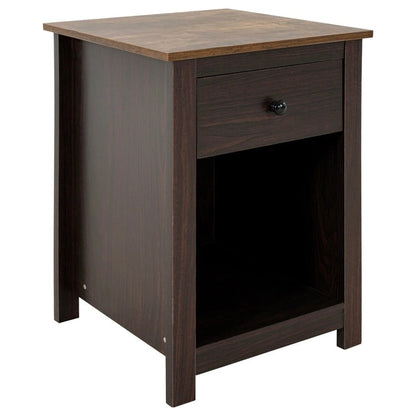 End Table with Drawer and Shelf 2 Tier Side Table Storage Cabinet Side Table with Drawer End Table with Storage