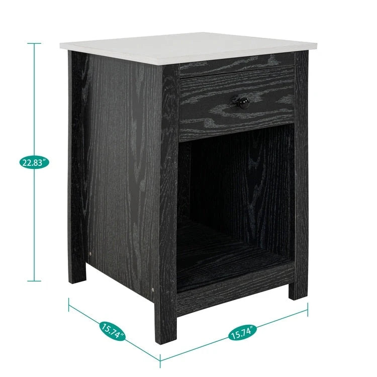 End Table with Drawer and Shelf 2 Tier Side Table Storage Cabinet Side Table with Drawer End Table with Storage