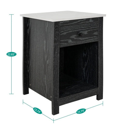 End Table with Drawer and Shelf 2 Tier Side Table Storage Cabinet Side Table with Drawer End Table with Storage