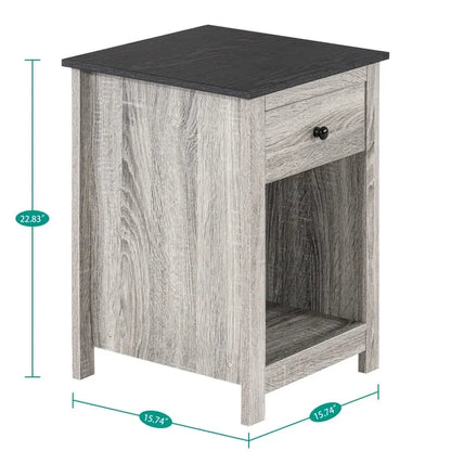 End Table with Drawer and Shelf 2 Tier Side Table Storage Cabinet Side Table with Drawer End Table with Storage