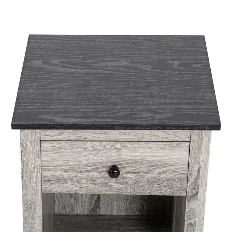End Table with Drawer and Shelf 2 Tier Side Table Storage Cabinet Side Table with Drawer End Table with Storage