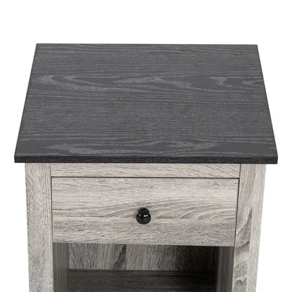 End Table with Drawer and Shelf 2 Tier Side Table Storage Cabinet Side Table with Drawer End Table with Storage