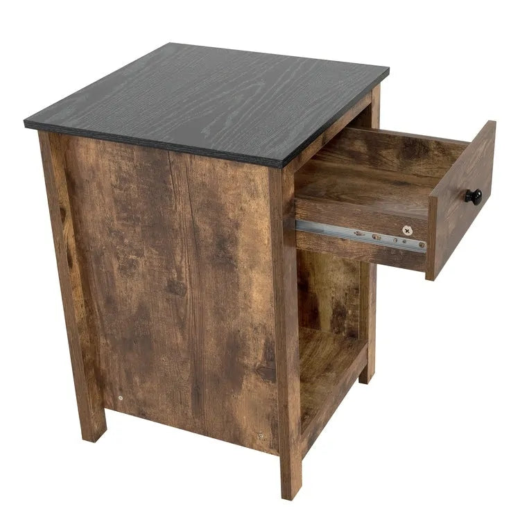 End Table with Drawer and Shelf 2 Tier Side Table Storage Cabinet Side Table with Drawer End Table with Storage