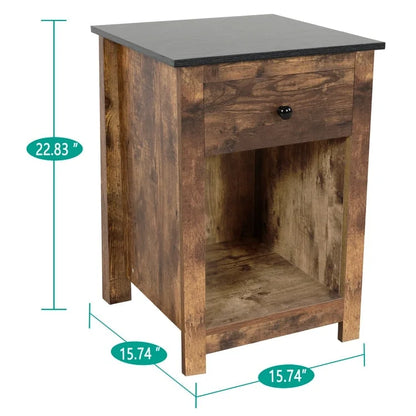 End Table with Drawer and Shelf 2 Tier Side Table Storage Cabinet Side Table with Drawer End Table with Storage