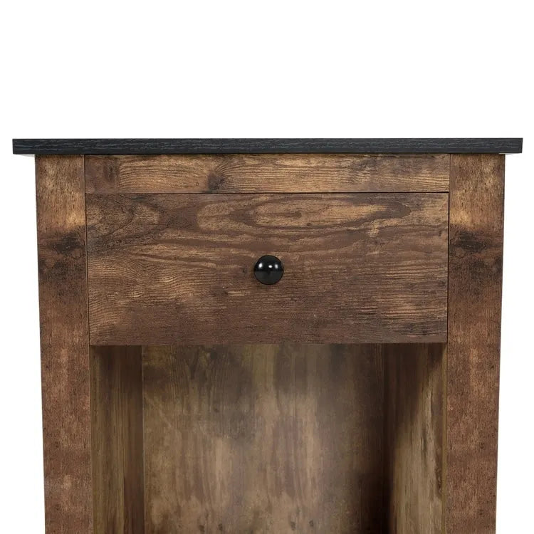 End Table with Drawer and Shelf 2 Tier Side Table Storage Cabinet Side Table with Drawer End Table with Storage