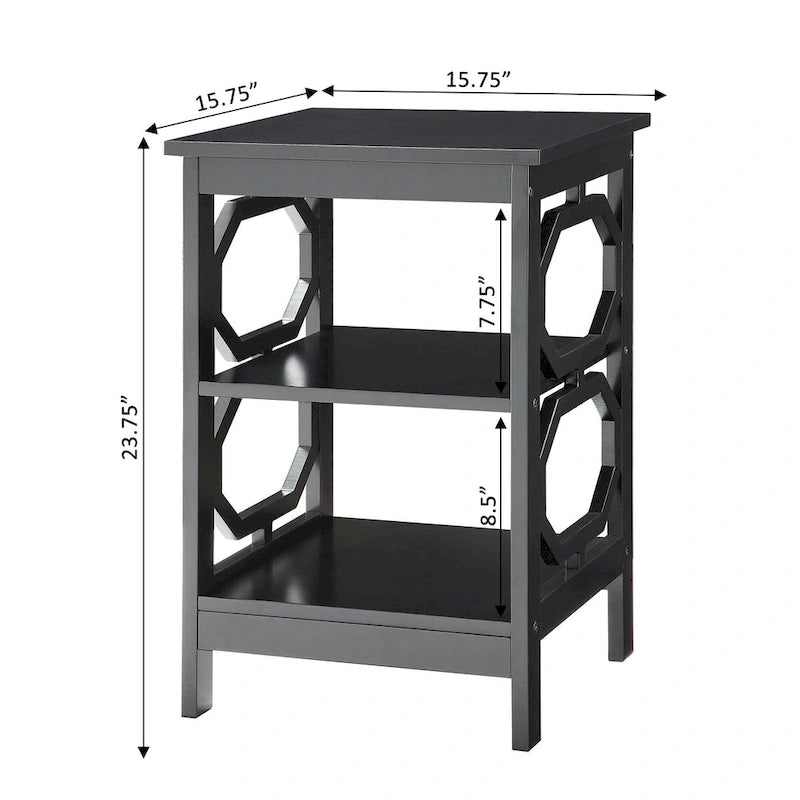 Convenience Concepts Omega End Table with Shelves
