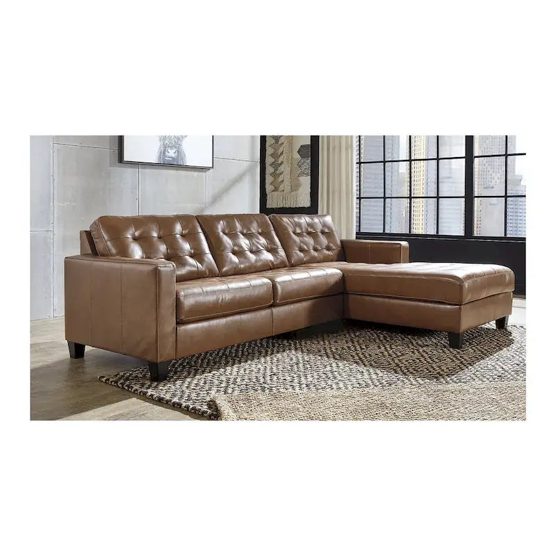 Signature Design by Ashley Baskove Brown 2-Piece Sectional with Chaise - 110W x 72D x 36H
