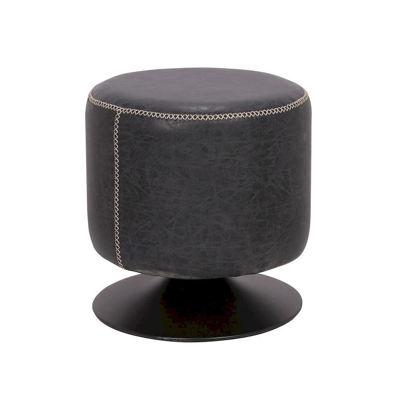 Somette 5305 Round Vintage Upholstered Ottoman