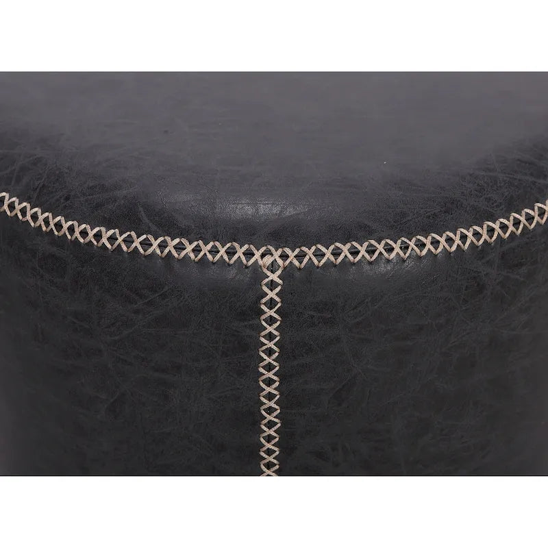 Somette 5305 Round Vintage Upholstered Ottoman
