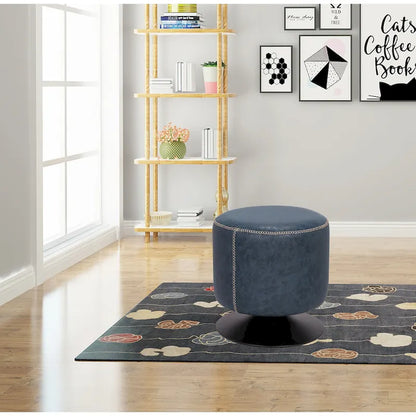 Somette 5305 Round Vintage Upholstered Ottoman