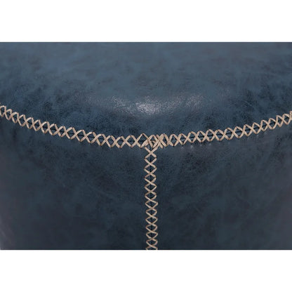 Somette 5305 Round Vintage Upholstered Ottoman