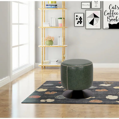 Somette 5305 Round Vintage Upholstered Ottoman