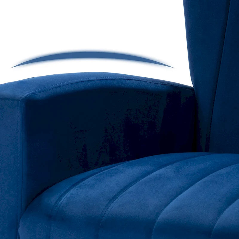 Velvet Accent Chair, Wingback Arm Chair with Gold Legs, Upholstered Single Sofa for Living Room Bedroom