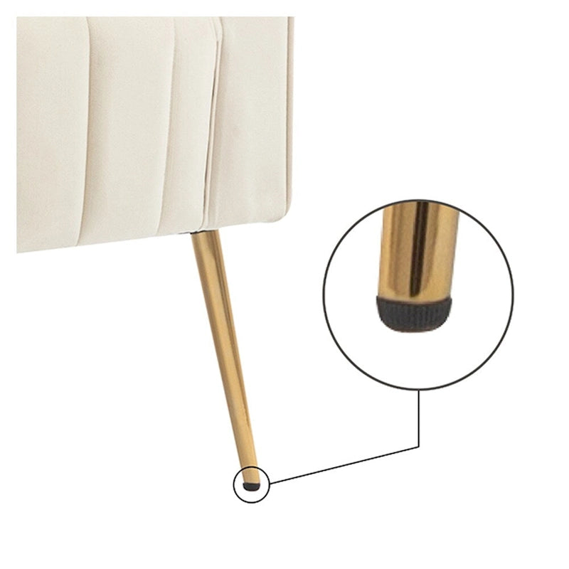 Velvet Accent Chair, Wingback Arm Chair with Gold Legs, Upholstered Single Sofa for Living Room Bedroom