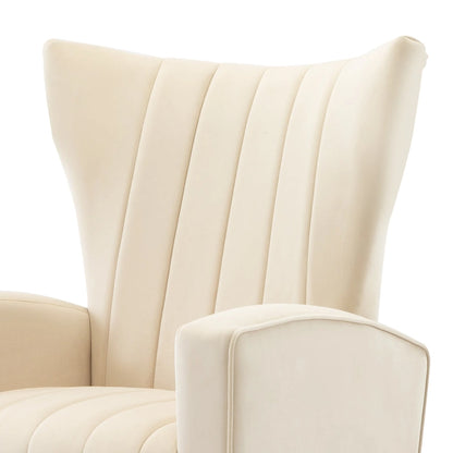 Velvet Accent Chair, Wingback Arm Chair with Gold Legs, Upholstered Single Sofa for Living Room Bedroom