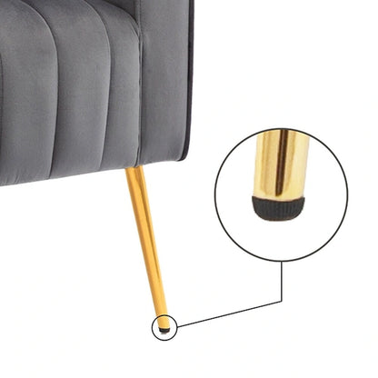 Velvet Accent Chair, Wingback Arm Chair with Gold Legs, Upholstered Single Sofa for Living Room Bedroom