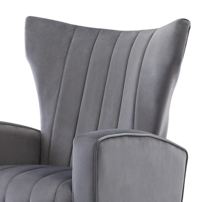 Velvet Accent Chair, Wingback Arm Chair with Gold Legs, Upholstered Single Sofa for Living Room Bedroom