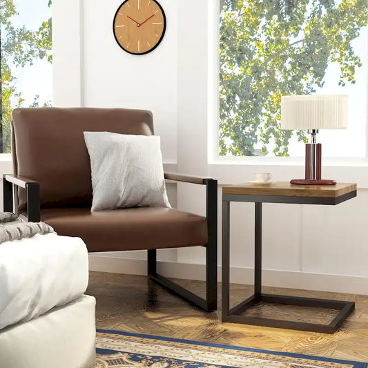 Eureka Modern Vintage Upholstered PU Leather Armchair, Mid Century Accent Chairs with Steel Frame, Leisure Chairs