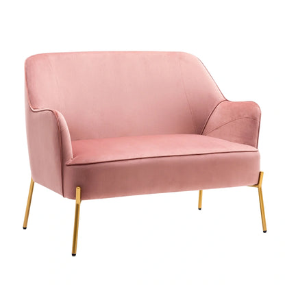 Porthos Home Kyler Loveseat Couch Sofa, Velvet Upholstery, Gold Chrome Legs