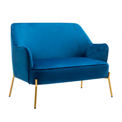 Porthos Home Kyler Loveseat Couch Sofa, Velvet Upholstery, Gold Chrome Legs