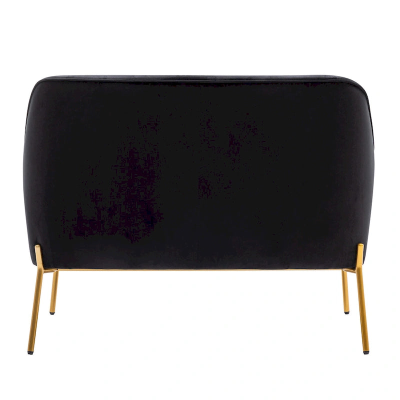 Porthos Home Kyler Loveseat Couch Sofa, Velvet Upholstery, Gold Chrome Legs