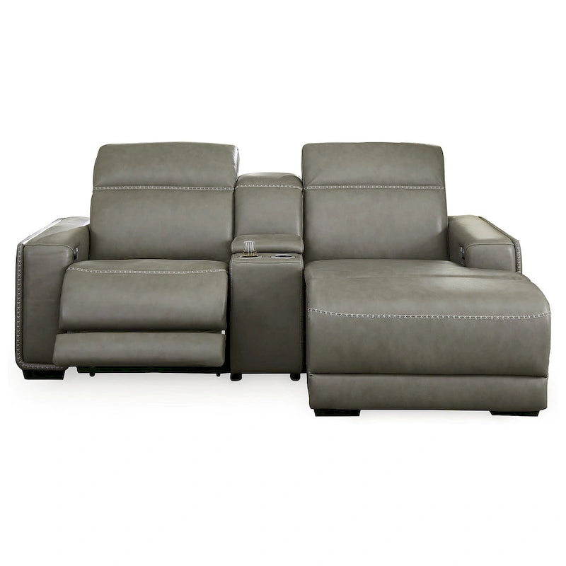 Signature Design by Ashley Correze Gray 3-Piece Power Reclining Sectional with Chaise - 88W x 65D x 33H