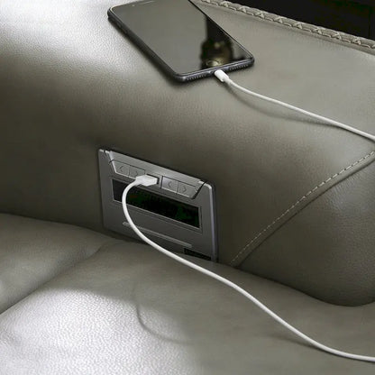 Signature Design by Ashley Correze Gray 3-Piece Power Reclining Sectional with Chaise - 88W x 65D x 33H