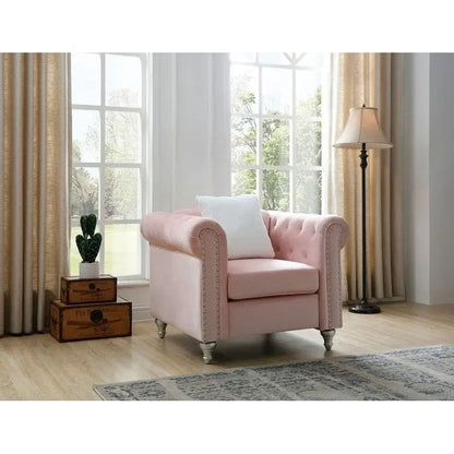 Raisa Velvet Crystal Accent Chair
