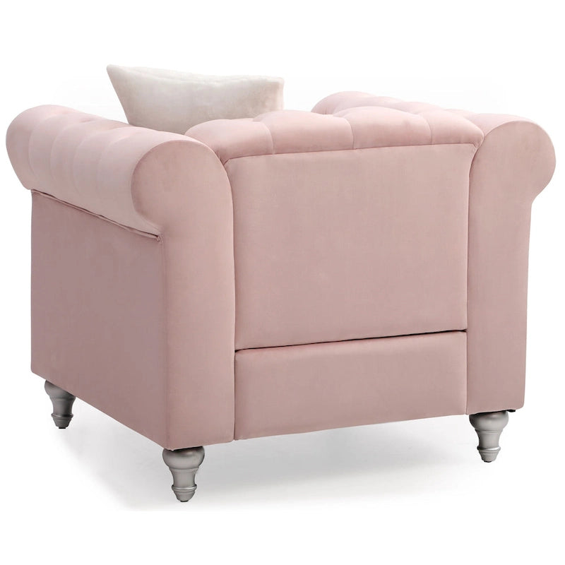 Raisa Velvet Crystal Accent Chair