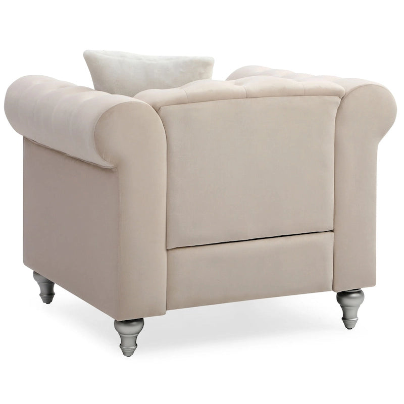 Raisa Velvet Crystal Accent Chair