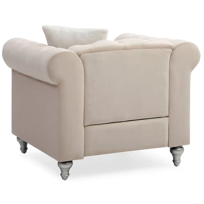 Raisa Velvet Crystal Accent Chair