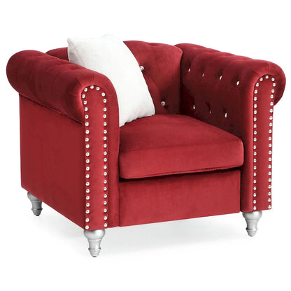 Raisa Velvet Crystal Accent Chair