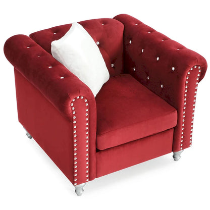 Raisa Velvet Crystal Accent Chair