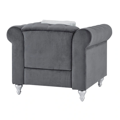 Raisa Velvet Crystal Accent Chair