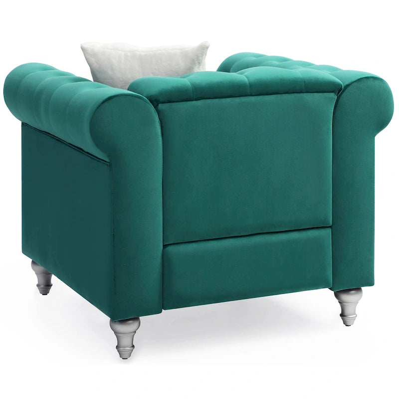 Raisa Velvet Crystal Accent Chair