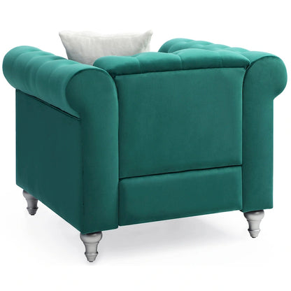 Raisa Velvet Crystal Accent Chair