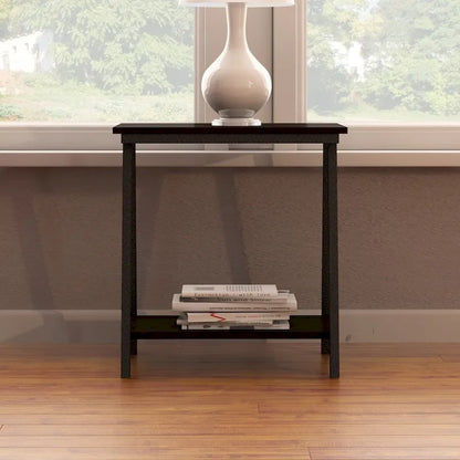 Leick Home Empiria Narrow Side Table with Shelf and Metal Frame